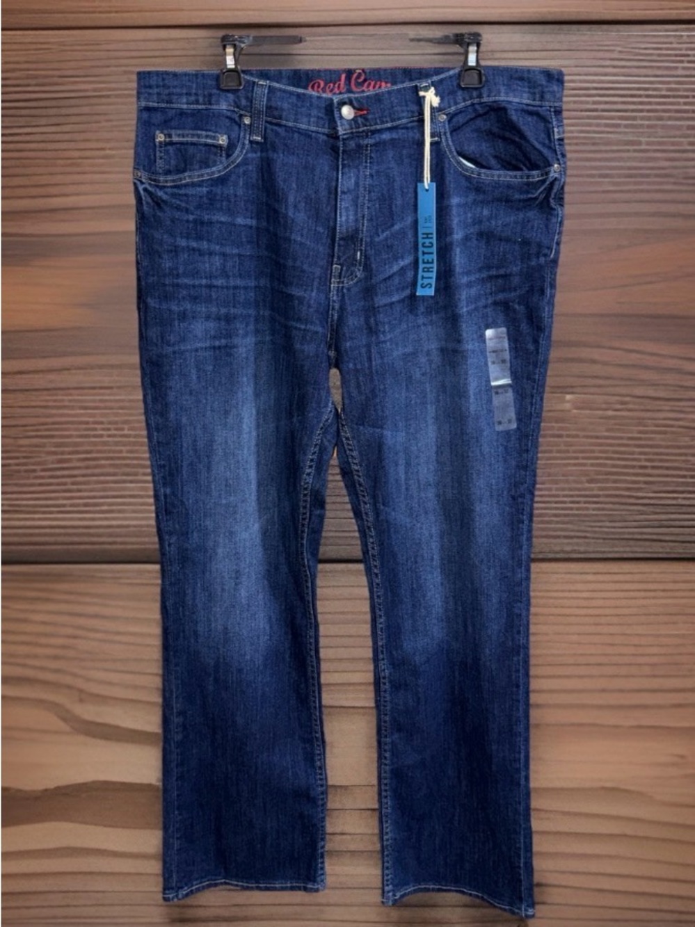 NWT Red Camel Men's Dark Blue Boot Cut Stretch Jeans - 36x32